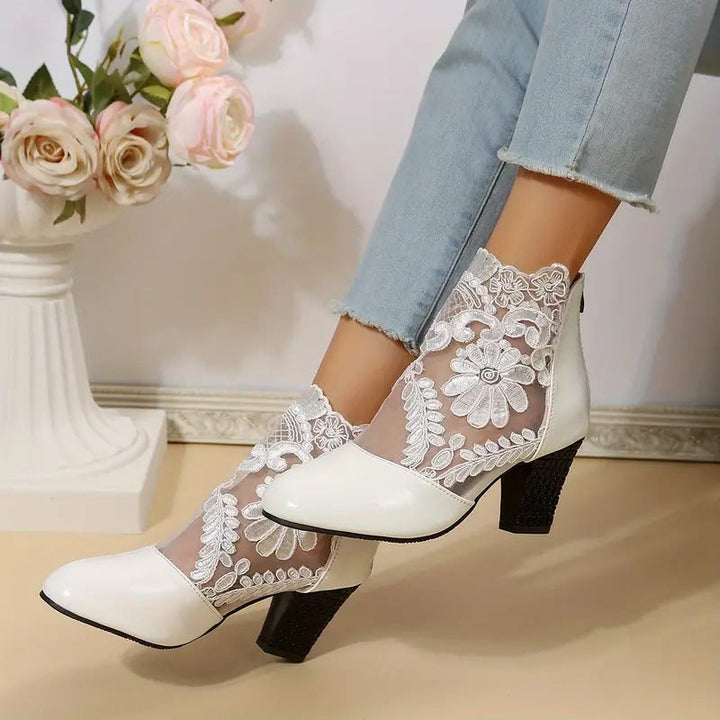 RUTH™|FLORAL LACE BOOTS