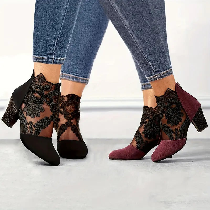 RUTH™|FLORAL LACE BOOTS