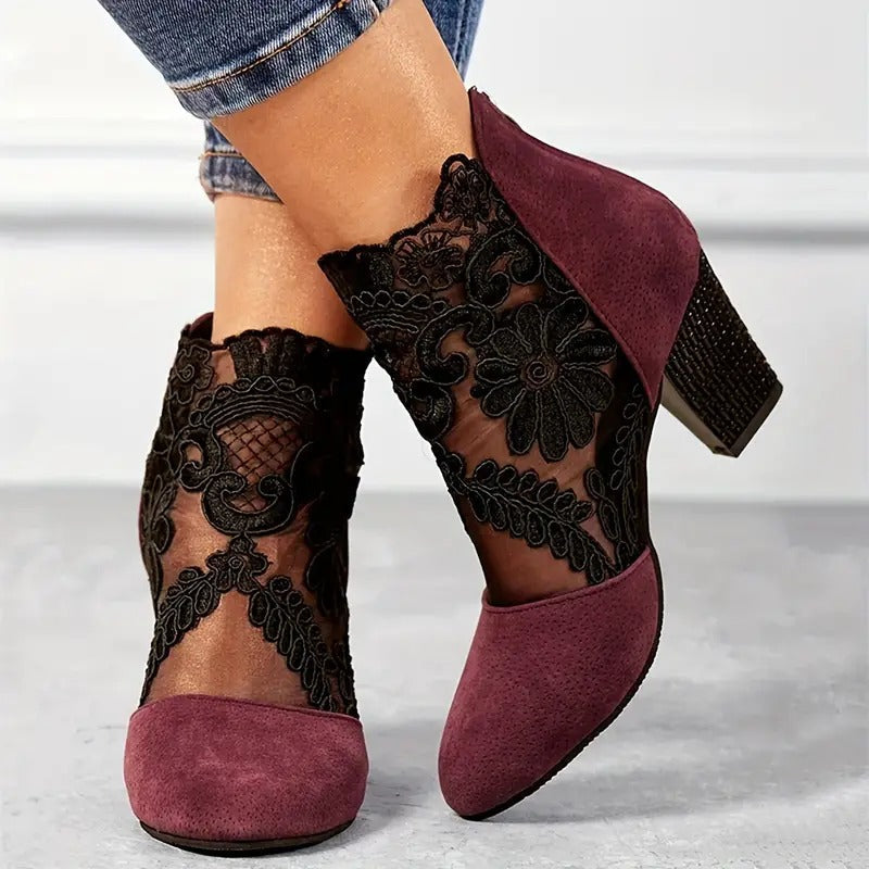 RUTH™|FLORAL LACE BOOTS