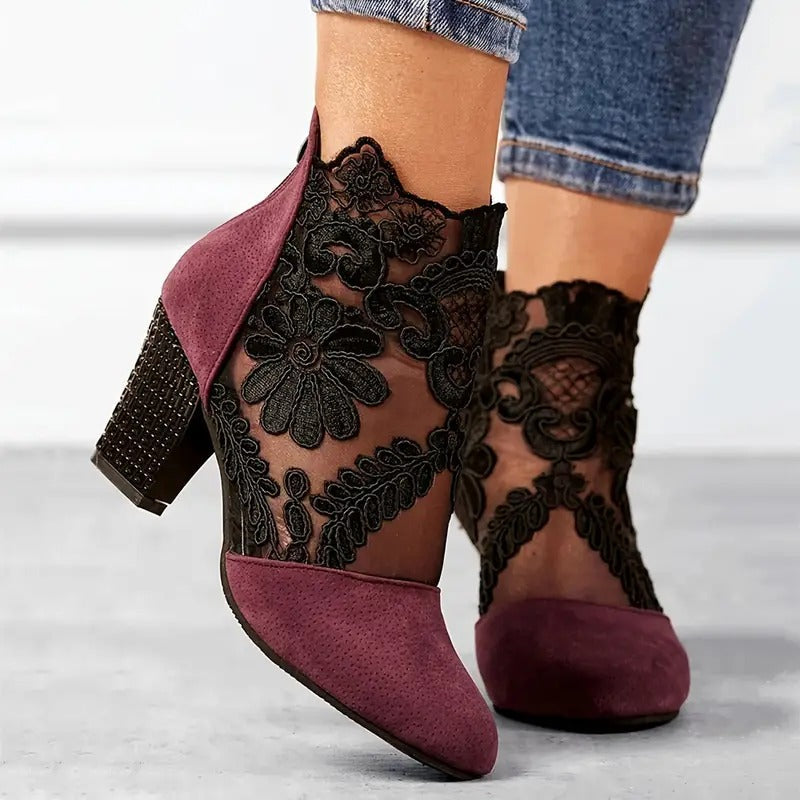 RUTH™|FLORAL LACE BOOTS