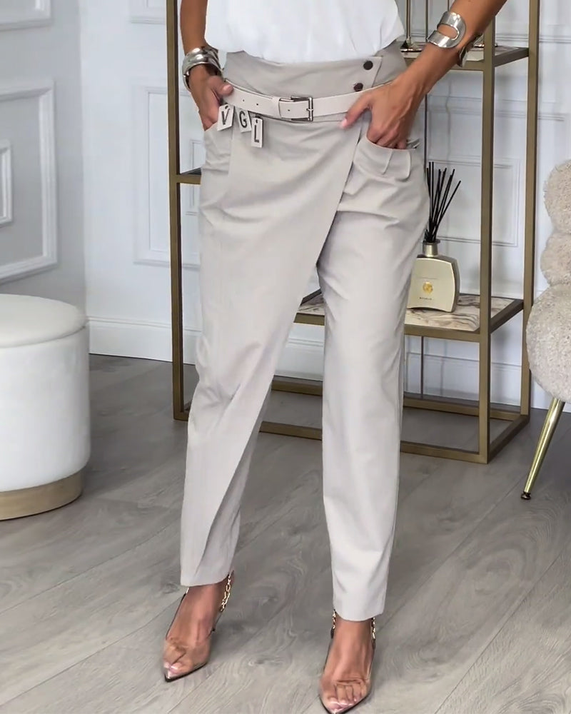 KLOE™|BELT DETAIL TROUSERS